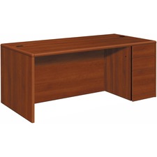 10700 Series Single Pedestal Desk With Full-height Pedestal On Right, 72" X 36" X 29.5", Cognac