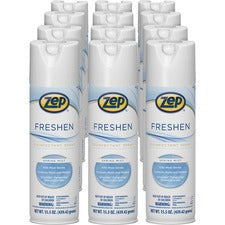 Zep Freshen Disinfectant Spray - Spray - 15.5 fl oz (0.5 quart) - Spring Mist Scent - 12 / Carton - Clear