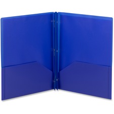 Poly Two-pocket Folder With Fasteners, 180-sheet Capacity, 11 X 8.5, Blue, 25/box