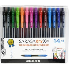 Sarasa Dry Gel X20 Gel Pen, Retractable, Medium 0.7 Mm, Assorted Ink And Barrel Colors, 14/pack