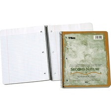 Second Nature Single Subject Wirebound Notebooks, Medium/college Rule, Randomly Assorted Cover Color, (80) 11 X 8.5 Sheets