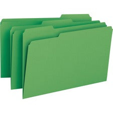 Colored File Folders, 1/3-cut Tabs: Assorted, Legal Size, 0.75" Expansion, Green, 100/box