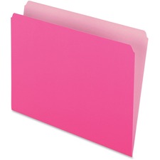Colored File Folders, Straight Tabs, Letter Size, Pink/light Pink, 100/box