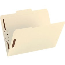 Top Tab Fastener Folders, 1/3-cut Tabs: Assorted, 0.75" Expansion, 2 Fasteners, Letter Size, Manila Exterior, 50/box
