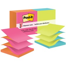 Original Pop-up Refill, Poptimistic Collection Alternating-color Value Pack, 3" X 3", 100 Sheets/pad, 12 Pads/pack