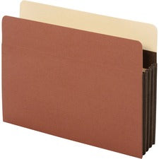 Extra-wide Heavy-duty File Pockets, 3.5" Expansion, Letter Size, Redrope, 10/box