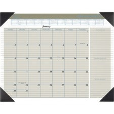 Executive Monthly Desk Pad Calendar, 22 X 17, White Sheets, Black Corners, 12-month (jan To Dec): 2023