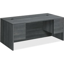 HON 10500 H10593 Pedestal Desk - 72" x 36" x 29.5" - 4 x Box, File Drawer(s) - Double Pedestal - Finish: Sterling Ash