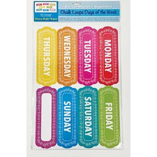 Ashley Magnetic Chalkboard Days of the Week - 8 - Write on/Wipe off - 1 Each - Multicolor