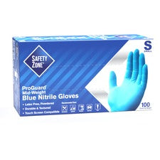 Safety Zone Powdered Blue Nitrile Gloves - Small Size - Blue - Allergen-free, Latex-free, Silicone-free, Powdered, Textured, Comfortable - For Cleaning, Dishwashing, Food, Janitorial Use, Painting, Pet Care