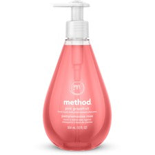 Method Gel Hand Soap - Pink Grapefruit Scent - 12 fl oz (354.9 mL) - Pump Bottle Dispenser - Hand - Pink - Triclosan-free, Non-toxic - 1 Each