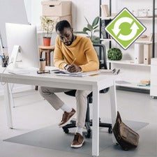Ecotex Evolutionmat Anti-slip Rectangular Chairmat - Hard Floor, Pile Carpet, Home, Office - 47.24" Length x 29.53" Width - Rectangle - Polymer - Clear