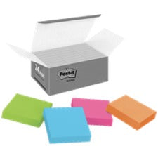 Post-it&reg; Super Sticky Notes - Energy Boost Color Collection - 2" x 2" - Square - 90 Sheets per Pad - Multicolor - Paper - Super Sticky, Adhesive, Recyclable, Residue-free - 1620 / Pack