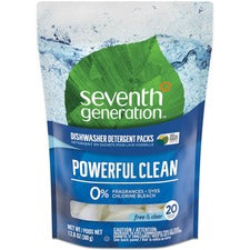 Seventh Generation Dishwasher Detergent - Tablet - Free & Clear Scent - 20 / Pack - White