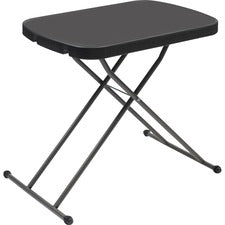 Iceberg IndestrucTable Small Space Personal Table - Black Top x 26.60" Table Top Width x 17.80" Table Top Depth - 26.60" Height - High-density Polyethylene (HDPE), Resin Top Material