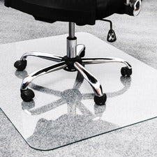 Cleartex Glaciermat Glass Chair Mat - Hard Floor, Home, Office, Carpet - 48" Length x 36" Width - Rectangle - Glass - Clear