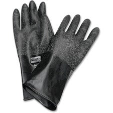 NORTH 14" Unsupported Butyl Gloves - Chemical Protection - 8 Size Number - Black - Water Resistant, Durable, Chemical Resistant, Ketone Resistant, Rolled Beaded Cuff, Comfortable, Abrasion Resistant, Cut Resistant, Tear Resistant, Puncture Resistant - For