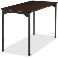 Iceberg Maxx Legroom Wood Folding Table - Melamine Rectangle Top - Four Leg Base - 4 Legs x 24" Table Top Width x 48" Table Top Depth x 0.75" Table Top Thickness - 29" Height - Walnut