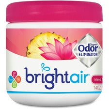 Bright Air Super Odor Eliminator Air Freshener - 450 ft� - 14 fl oz (0.4 quart) - Island Nectar, Pineapple - 60 Day - 1 Each