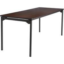 Iceberg Maxx Legroom Wood Folding Table - Melamine Rectangle Top - Four Leg Base - 4 Legs x 30" Table Top Width x 72" Table Top Depth x 0.75" Table Top Thickness - 29" Height - Walnut