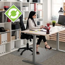 Ecotex Evolutionmat Standard Pile Rectangluar Chair Mat - Home, Office, Carpet - 48" Length x 36" Width x 0.37" Thickness - Rectangle - Polymer - Clear