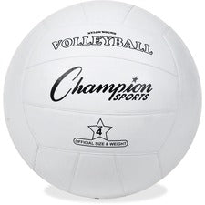 Champion Sports Rubber Volleyball - Rubber, Nylon - White - 1  Each