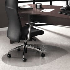 Cleartex Ultimat Contoured Chairmat - Low/Medium Pile Carpet - Office, Home, Carpeted Floor, Floor, Carpet - 49" Length x 39" Width x 90 mil Thickness - Rectangle - Polycarbonate - Clear