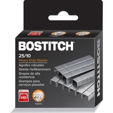 Bostitch Heavy-Duty Staples - 125 Per Strip - High Capacity - 3/8" Leg - 1/2" Crown - Holds 65 Sheet(s) - Silver - 2.5" Height x 1.1" Width3" Length - 3000 / Box