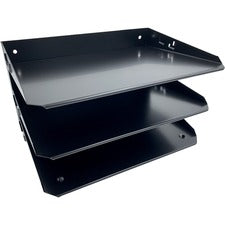Huron Horizontal Slots Desk Organizer - 6 Compartment(s) - 6" Height x 12" Width x 8.8" Depth - Durable - Black - Steel - 1 Each
