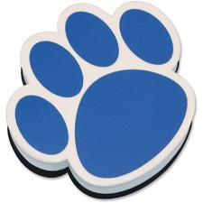 Ashley Paw Shaped Magnetic Whiteboard Eraser - Used as Mark Remover - Magnetic, Lightweight - Blue, White - 1Each