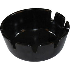 Impact Products Tabletop Ash Tray - Round - Heat Resistant, Lightweight - 1.8" Height x 4.8" Width - Plastic - Black - 1 Each