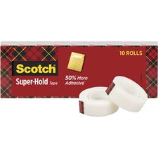 Scotch Super-Hold Tape - 27.78 yd Length x 0.75" Width - 10 / Pack - Clear