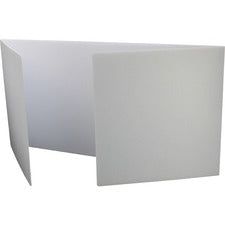 Flipside Tri-fold StudyCarrel - 12" Height x 48" Width x 1.10" Length - White - Plastic