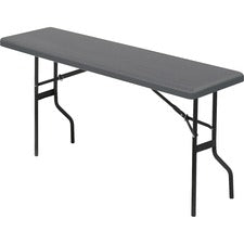 Iceberg IndestrucTable TOO 1200 Series Foldlng Table - Rectangle Top - 72" Table Top Length x 18" Table Top Width - 29" Height - Charcoal, Powder Coated