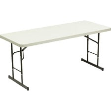 Iceberg IndestrucTable TOO 1200 Series Adjustable Folding Table - Rectangle Top - 4 Legs - 72" Table Top Length x 30" Table Top Width x 2" Table Top Thickness - 29" Height - Platinum, Powder Coated