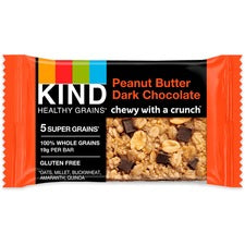 KIND Healthy Grains Bars - Trans Fat Free, Gluten-free, Low Sodium, Cholesterol-free - Peanut Butter Dark Chocolate - 15 / Box