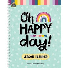 Teacher Created Resources Oh Happy Day Lesson Planner - Monthly - 40 Week - 1 Week Double Page Layout - Multi - Substitute Teacher Page, Appointment Schedule - 1 Each