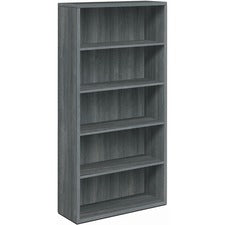 HON 10500 Bookcase - 36" x 13.1" x 71" - 5 Shelve(s) - Material: Laminate - Finish: Sterling Ash