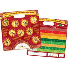 Ashley Pizza Fractions Smart Poly Busy Board - 10.8" (0.9 ft) Width x 10.8" (0.9 ft) Height - Poly-coated Cardboard Surface - Square - 1 Each