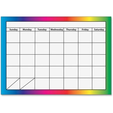 Ashley 1-month Dry Erase Magnetic Calendar - Academic - Monthly - 8 1/2" x 11" Sheet Size - Multicolor - Write on/Wipe off, Dry Erase Surface, Magnetic - 1 Each