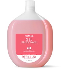 Method Gel Hand Soap Refill - Pink Grapefruit Scent - 33.8 fl oz (1000 mL) - Squeeze Bottle Dispenser - Hand - Light Pink - Triclosan-free, Paraben-free, Phosphate-free - 1 Each