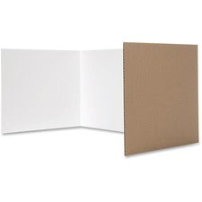 Flipside 12 x 48 Tri-fold Study Carrel - 48" Width x 12" Height48" Length - Corrugated - White - 24 / Pack