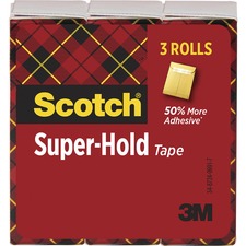 Scotch Super-Hold Tape - 27.78 yd Length x 0.75" Width - 3 / Pack - Clear