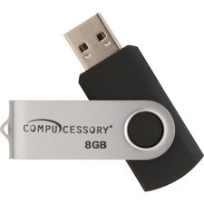Compucessory Password Protected USB Flash Drives - 8 GB - USB 2.0 - 12 MB/s Read Speed - 5 MB/s Write Speed - Aluminum - 1 Year Warranty - 1 Each