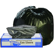 Stout Recycled Content Trash Bags - 33 gal/75 lb Capacity - 33" Width x 40" Length - 1.50 mil (38 Micron) Thickness - Brown - 100/Carton - Office, Industry, Home
