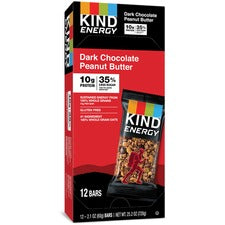 KIND Energy Bars - Trans Fat Free, Gluten-free, Individually Wrapped - Dark Chocolate, Peanut Butter - 6 / Box