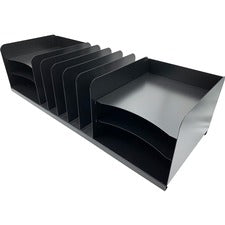 Huron Vertical/Horizontal Combo Desk Organizer - 11 Compartment(s) - 8" Height x 30" Width x 11" Depth - Durable - Black - Steel - 1 Each