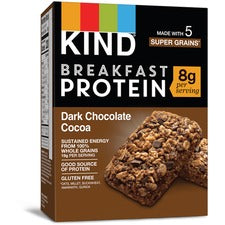 KIND Breakfast Protein Bars - Gluten-free, Dairy-free, Low Sodium, Trans Fat Free, Peanut-free - Dark Chocolate Cocoa - 6 / Box