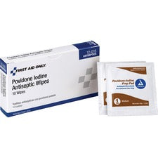 First Aid Only Povidone Iodine Antiseptic Wipes - 2.3" Height x 0.8" Width x 4" Depth Length - 10 / Box