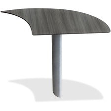 Mayline Medina - Curved Desk Extension - 1" Work Surface, 28" x 47"29.5" - Beveled Edge - Material: Steel - Finish: Gray, Laminate